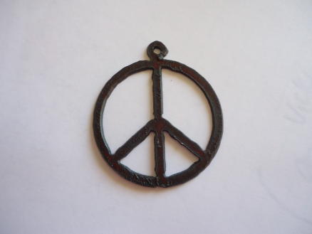(image for) Peace sign metal cutout pendant #PO002-L-2